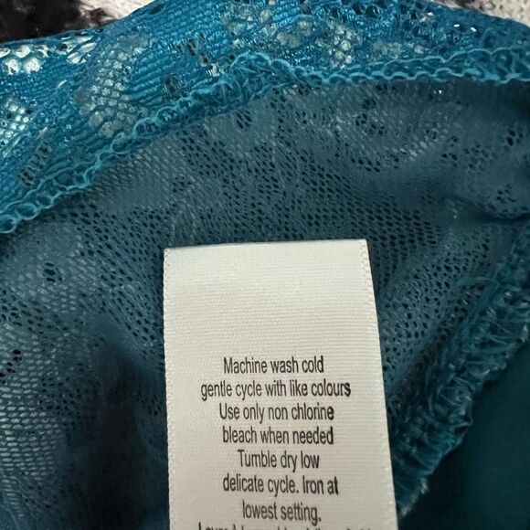 In Bloom by Jonquill Teal 2-Piece Satin/Lace Cami Short Set Size S/M - Picture 8 of 8